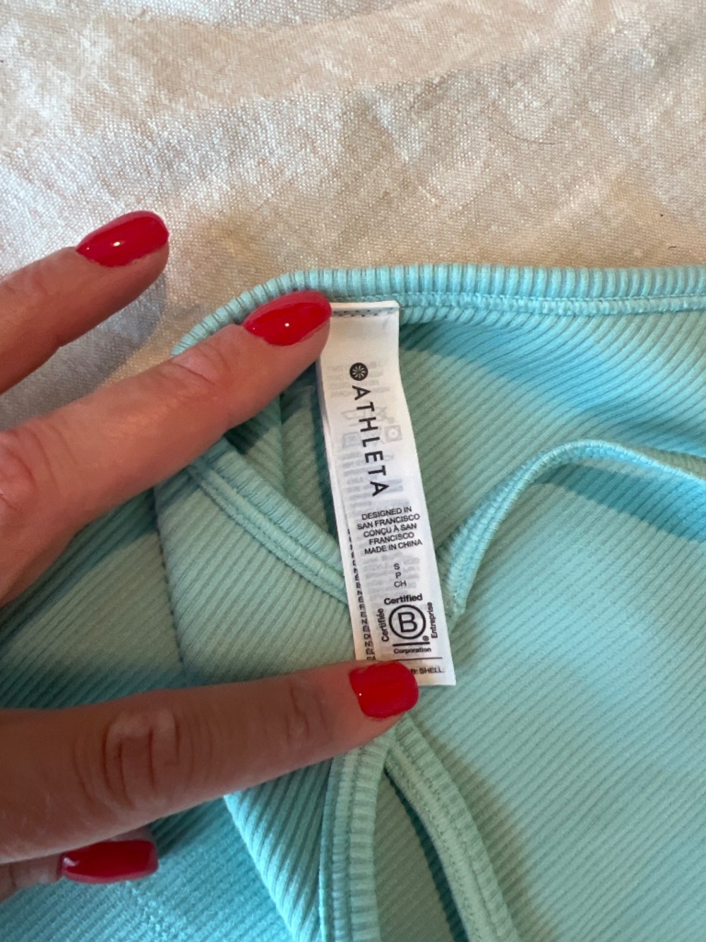 Teal Athleta Bra Top - Picture 3 of 3